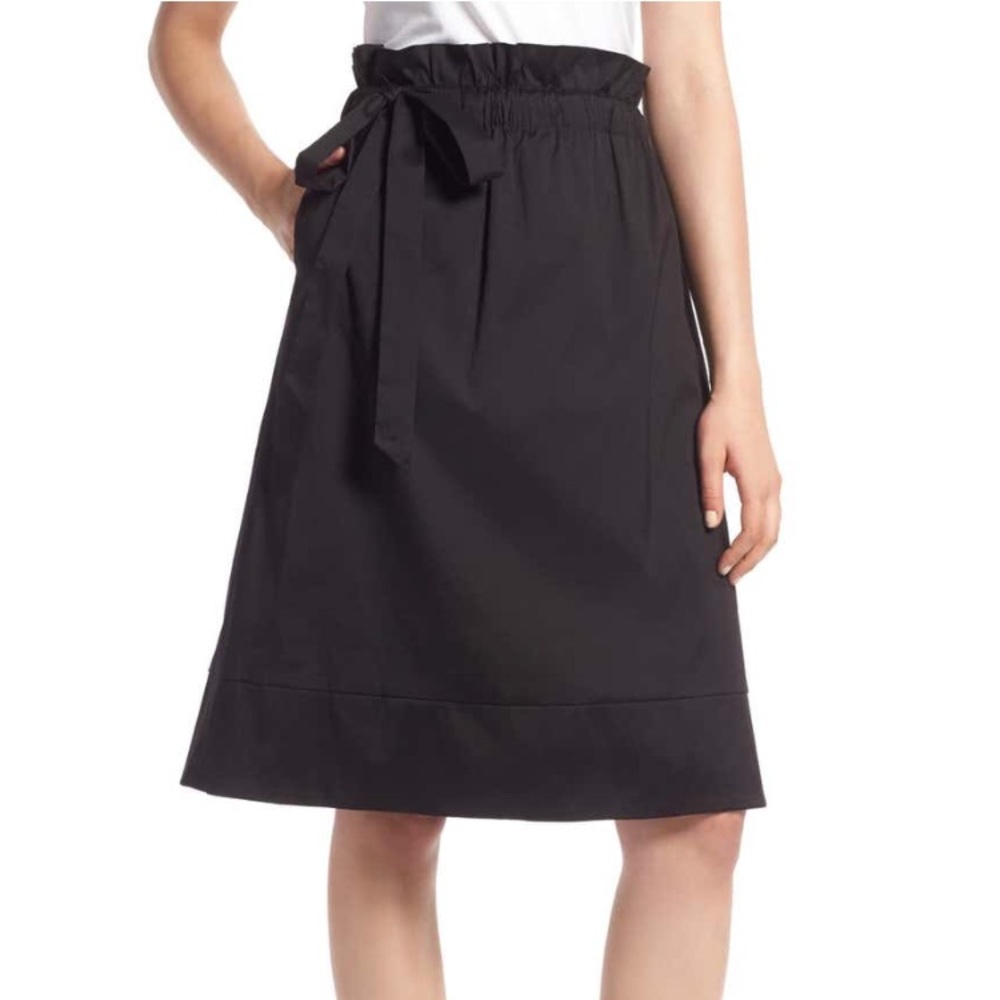 Nordstrom Halogen Black Tie A-Line Skirt